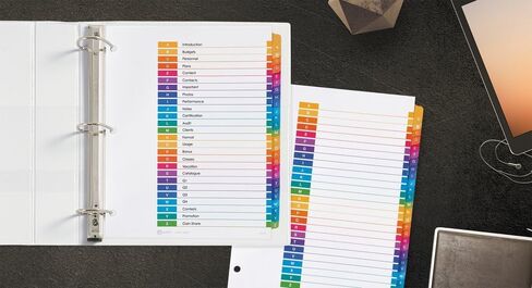 Avery 11125 Ready Index A-Z Tab Dividers, Letter Size, Multicolor, 26 Tabs/ST in Saudi Arabia