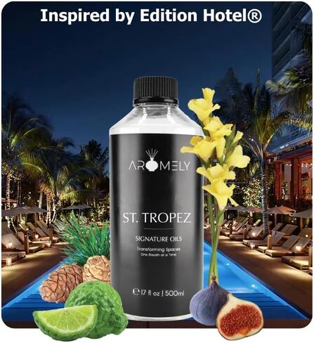 Diffuser Oil St Tropez a Sophisticated Blend of Black Fig, Bergamot, Lemon, Rose, Freesia, Cedar-Wood, Amber, Musk and Blonde Woods Creating an Exquisite Fragrance for Scent Diffusers (50ml) in Saudi Arabia