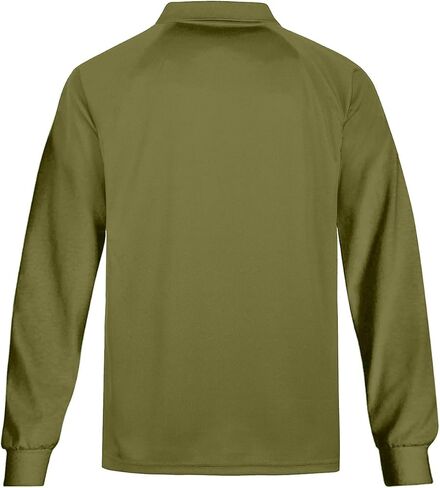 MOHEEN رجالية عادية جولف قمصان بولو في الهواء الطلق سريعة الجافة كم طويل بلايز الرطوبة فتل الأداء قميص بولو مع جيب in Kuwait