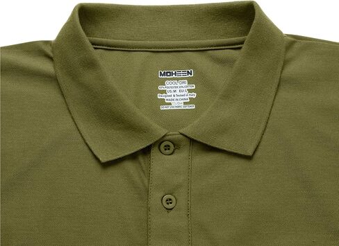 MOHEEN رجالية عادية جولف قمصان بولو في الهواء الطلق سريعة الجافة كم طويل بلايز الرطوبة فتل الأداء قميص بولو مع جيب in Kuwait