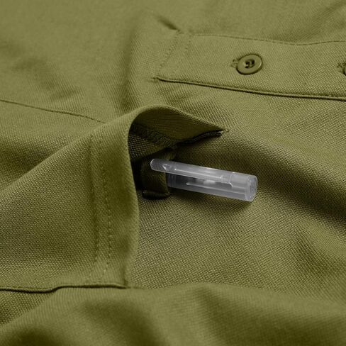 MOHEEN رجالية عادية جولف قمصان بولو في الهواء الطلق سريعة الجافة كم طويل بلايز الرطوبة فتل الأداء قميص بولو مع جيب in Kuwait