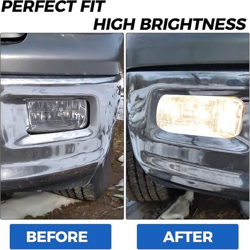 مصابيح الضباب ECOTRIC مع استبدال المصابيح المتوافقة مع 2009-2012 Dodge Ram 1500 2010-2018 Ram 2500 3500 لاستبدال 55372734AA 55372734AB CH2594102 12V 42W مجموعة مصابيح الضباب الوفير in Saudi Arabia