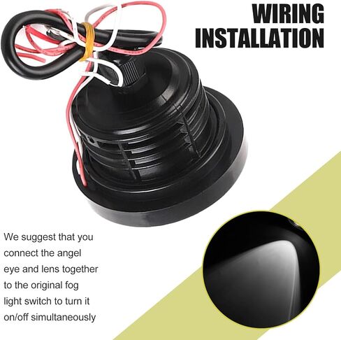 Car Angel Eye LED Fog Light, 3" Round Fog Lights, Universal Super Bright Daytime Running Light (White) in Kuwait