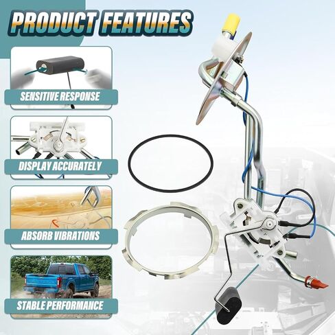 FMSU-8DER Fuel Sending Unit Compatible with Ford F-250 / F-350 1992-1993 Diesel for The Rear Tank ONLY 19 Gallon in Saudi Arabia
