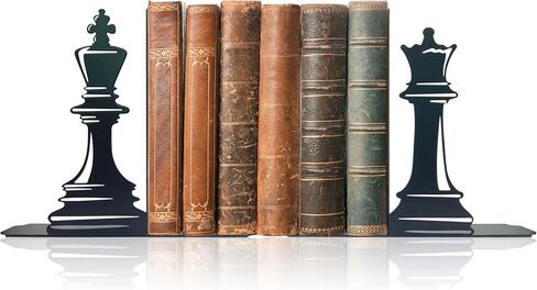 Chess Decor International Chess Bookends - Exquisite Decorative Book Ends for Shelves, Vintage Style Giant Chess Pieces, 6.57x5.91x1.18 inches in Saudi Arabia