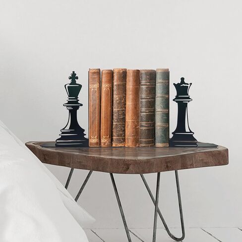 Chess Decor International Chess Bookends - Exquisite Decorative Book Ends for Shelves, Vintage Style Giant Chess Pieces, 6.57x5.91x1.18 inches in Saudi Arabia