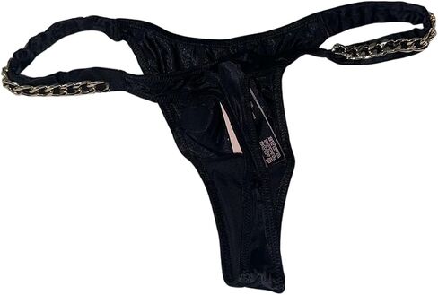 Victoria's Secret Very Sexy Chain Shine Strap Smooth Thong Panty Color Black New in Saudi Arabia