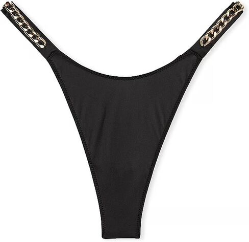 Victoria's Secret Very Sexy Chain Shine Strap Smooth Thong Panty Color Black New in Saudi Arabia