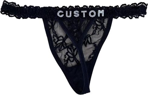 2-Pack Custom Thongs with Name on it Personalized Thongs with His Name Lace Panties Underwear for Women in Saudi Arabia