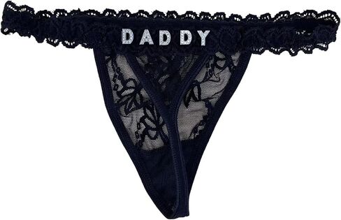 2-Pack Custom Thongs with Name on it Personalized Thongs with His Name Lace Panties Underwear for Women in Saudi Arabia