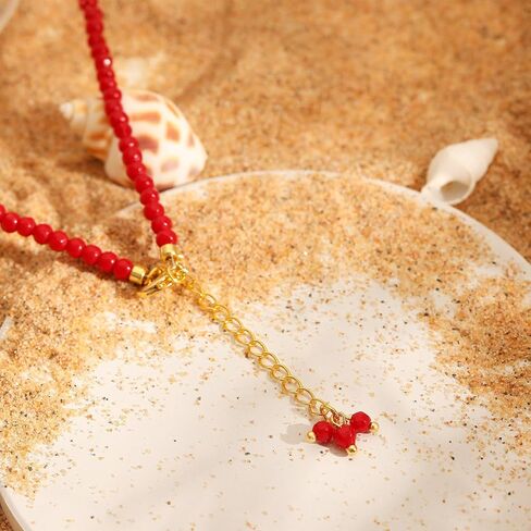 Flourisit Gemstone Beaded Necklace with Freshwater Pearl,Natural Handmade Irregular Pearl Necklace for Women,14k Gold Plated February Birthstone of Choker Gift for Mom, Girlfriend, Wife in Saudi Arabia
