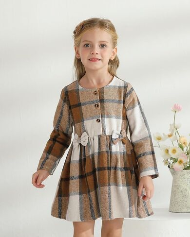 Toddler Girls Winter Long Sleeve Dresses Kids Fall Cute Clothes Little Girl Outfits for Size 4-7 Years in Kuwait