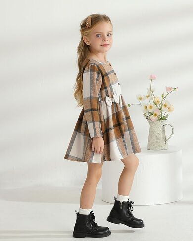 Toddler Girls Winter Long Sleeve Dresses Kids Fall Cute Clothes Little Girl Outfits for Size 4-7 Years in Kuwait