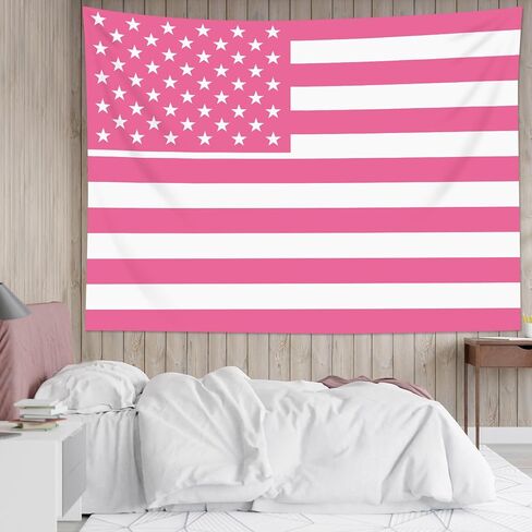 WEENEO Pink American Flag Tapestry Wall Hanging 60 x 40 Inch Funny Light Pink Striped Backdrop Poster for Home College Party Decor,Vivid Color Flag Backgrounds Tapestries for Outdoor Indoor Photoshoot in Saudi Arabia