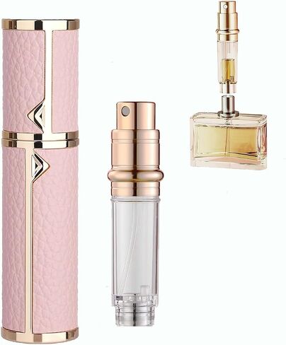 Travel Perfume Bottle Refillable,Perfume Travel Refillable Mini Spray Bottles Leather Cologne Dispenser, Portable Empty Spray Bottle Cologne Dispense Filling Atomizer 5ml (Golden) in Saudi Arabia