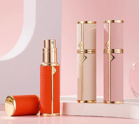Travel Perfume Bottle Refillable,Perfume Travel Refillable Mini Spray Bottles Leather Cologne Dispenser, Portable Empty Spray Bottle Cologne Dispense Filling Atomizer 5ml (Golden) in Saudi Arabia