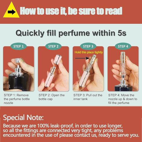 Travel Perfume Bottle Refillable,Perfume Travel Refillable Mini Spray Bottles Leather Cologne Dispenser, Portable Empty Spray Bottle Cologne Dispense Filling Atomizer 5ml (Golden) in Saudi Arabia