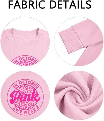 Breast Cancer Sweatshirt for Women In October We Wear Pink Shirt Cute Halloween Ghost Graphic Long Sleeve Tops in Saudi Arabia