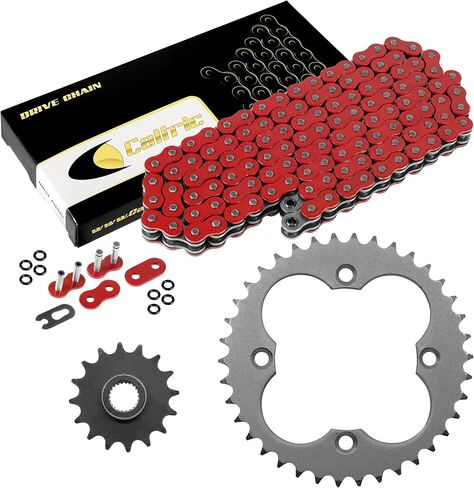Caltric Red O-Ring Drive Chain & Sprockets Kit Compatible with Honda 450R Trx450R Trx-450R 2004 2005 in Saudi Arabia