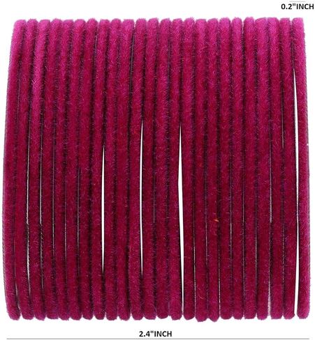 Efulgenz Indian Bangles for Women Bollywood Indian Bangles Set Plain Metal Velvet Bangle Bracelets Bridal Wedding Fashion Jewelry (48 Pcs) in Saudi Arabia
