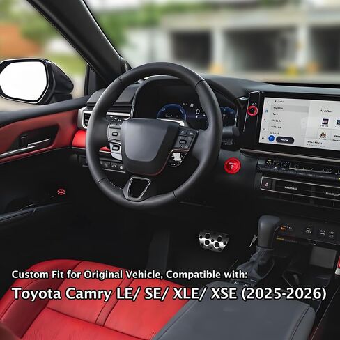 for Toyota Camry 2025 2026 Accessories, 4pcs Aluminum Alloy Knob Cover Trim Kit - Push Start, Volume Dial & Rearview Mirror Control Switch (Red) - DvlynAuroa in Kuwait