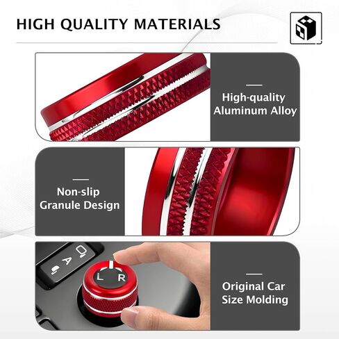 for Toyota Camry 2025 2026 Accessories, 4pcs Aluminum Alloy Knob Cover Trim Kit - Push Start, Volume Dial & Rearview Mirror Control Switch (Red) - DvlynAuroa in Kuwait