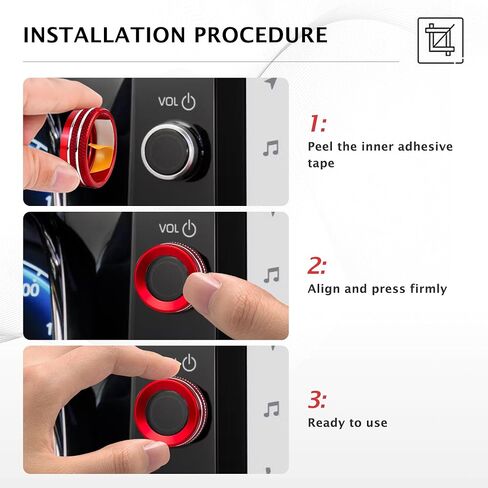 for Toyota Camry 2025 2026 Accessories, 4pcs Aluminum Alloy Knob Cover Trim Kit - Push Start, Volume Dial & Rearview Mirror Control Switch (Red) - DvlynAuroa in Kuwait