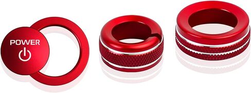 for Toyota Camry 2025 2026 Accessories, 4pcs Aluminum Alloy Knob Cover Trim Kit - Push Start, Volume Dial & Rearview Mirror Control Switch (Red) - DvlynAuroa in Kuwait