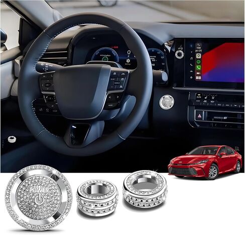 for Toyota Camry 2025 2026 Accessories, 4pcs Aluminum Alloy Knob Cover Trim Kit - Push Start, Volume Dial & Rearview Mirror Control Switch (Red) - DvlynAuroa in Kuwait