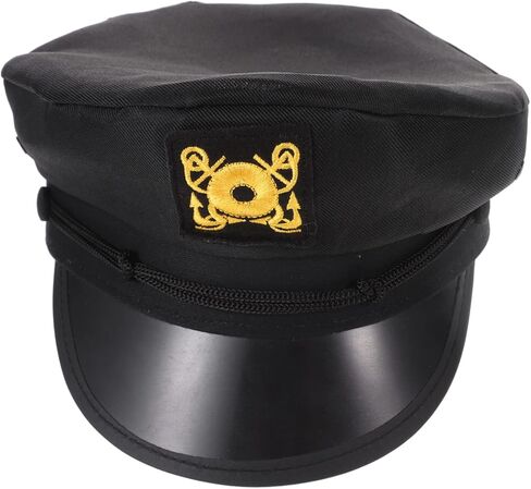 NOLITOY Black Captain Hat Boat Hat Sailor Cap Hats for Women Black Hats for Men Marine Admiral Chauffeur Captains Captain Man Sunhat Protection Polyester in Saudi Arabia