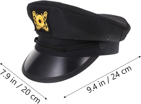NOLITOY Black Captain Hat Boat Hat Sailor Cap Hats for Women Black Hats for Men Marine Admiral Chauffeur Captains Captain Man Sunhat Protection Polyester in Saudi Arabia
