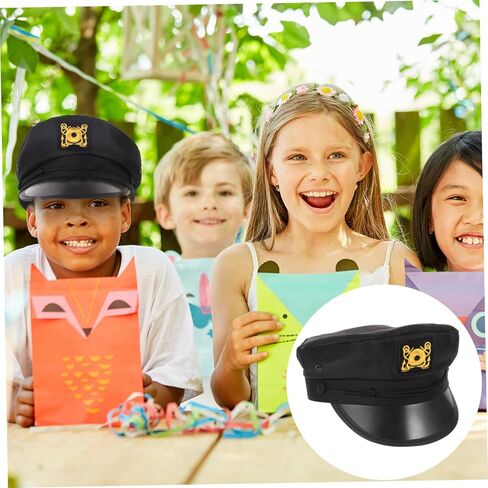 NOLITOY Black Captain Hat Boat Hat Sailor Cap Hats for Women Black Hats for Men Marine Admiral Chauffeur Captains Captain Man Sunhat Protection Polyester in Saudi Arabia