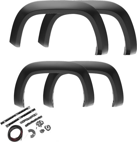 Bushwacker Forge Pocket/Rivet Style Front & Rear Fender Flares | 4-Piece Set, Black, Textured Finish | 58204-08 | Fits 2009-2018 Dodge Ram 1500; 2019-2022 Ram 1500 Classic (Excludes Sport & Express) in Saudi Arabia