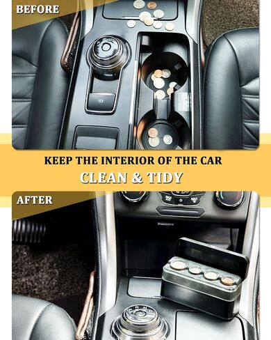 Coin Holder for Car Change Organizer Larger Capacity, Compatible with Coins of Different Size, Universal Storage Coin Money Dispenser Fit for Most Car Truck Accessories in Saudi Arabia