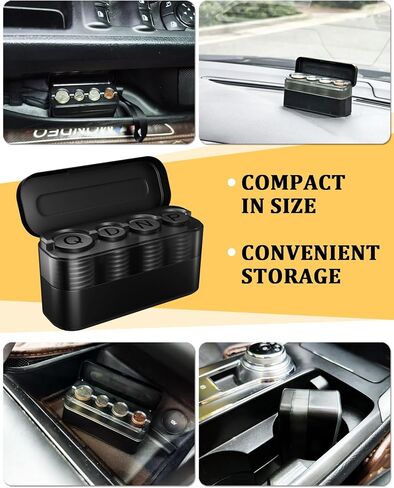Coin Holder for Car Change Organizer Larger Capacity, Compatible with Coins of Different Size, Universal Storage Coin Money Dispenser Fit for Most Car Truck Accessories in Saudi Arabia