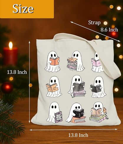 Book Lovers Gifts Tote Bag for Bookish Readers, Aesthetic Book Tote Bag for Librarian, Medium Size with Inner Pocket in Kuwait