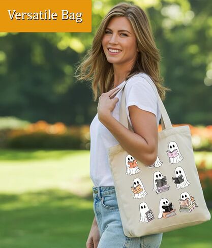 Book Lovers Gifts Tote Bag for Bookish Readers, Aesthetic Book Tote Bag for Librarian, Medium Size with Inner Pocket in Kuwait