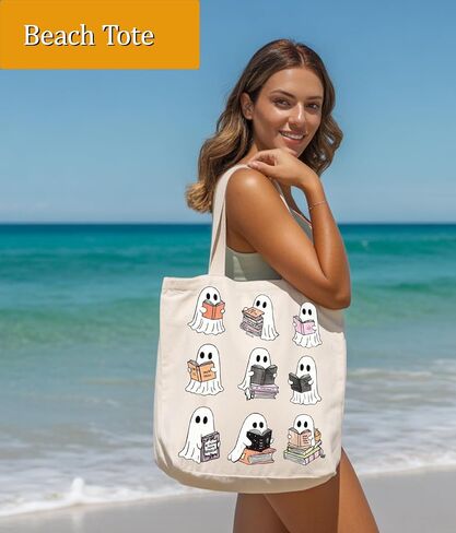 Book Lovers Gifts Tote Bag for Bookish Readers, Aesthetic Book Tote Bag for Librarian, Medium Size with Inner Pocket in Kuwait
