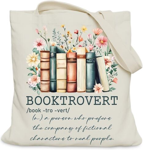 Book Lovers Gifts Tote Bag for Bookish Readers, Aesthetic Book Tote Bag for Librarian, Medium Size with Inner Pocket in Kuwait