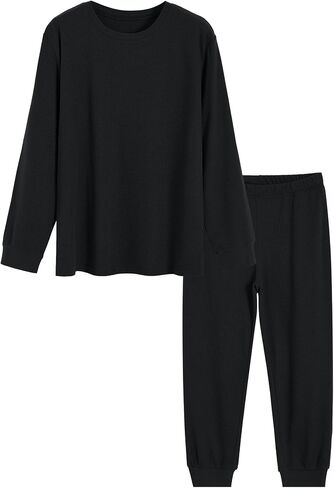 Latuza Men's Waffle Knit Lounge Set Long Sleeve Jogger Pajamas Set in Saudi Arabia