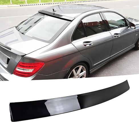 Rear Window Roof Spoiler Visor Wing Compatible with Mercedes-Benz C-Class W204 2008-2014 C250/ C300/ C350/ C63 Sport Gloss Black Exterior Accessories in Saudi Arabia