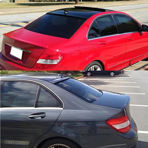 Rear Window Roof Spoiler Visor Wing Compatible with Mercedes-Benz C-Class W204 2008-2014 C250/ C300/ C350/ C63 Sport Gloss Black Exterior Accessories in Saudi Arabia