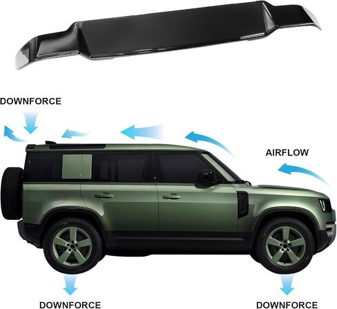 جناح سبويلر خلفي متوافق مع Land Rover Defender 2025 2024 2023 2022 2021 2020 90 110 130 L663 L851 جناح الجذع الخلفي ABS جناح الشفة الخلفي (أسود لامع) in Saudi Arabia