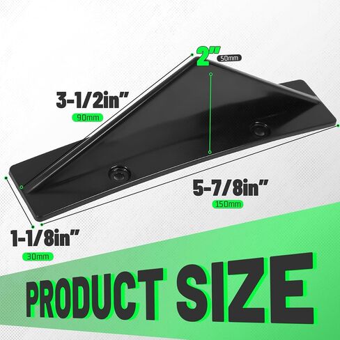 HECASA 4Pcs Universal Car Rear Lower Bumper Wing Lip Diffuser Curved Shape Shark Fin Spoiler Protector Lip Wing Splitter Glossy Black ABS Plastic in Saudi Arabia