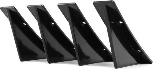 HECASA 4Pcs Universal Car Rear Lower Bumper Wing Lip Diffuser Curved Shape Shark Fin Spoiler Protector Lip Wing Splitter Glossy Black ABS Plastic in Saudi Arabia