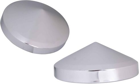 the RAW Chrome Hub Cap Covers for Trucks - Inside diamter: 8" (20.32 cm) and 1" Lip, 2PC Pack, for Rear Wheels and Trailers, (Dome, Chrome Metal) in Saudi Arabia