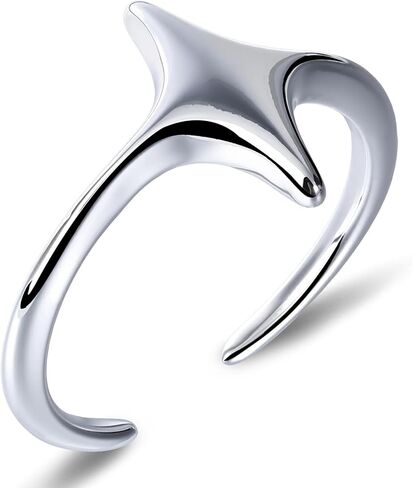 Sterling Silver Star Open Adjustable Ring for Women - Dainty Fashion Ring in Kuwait