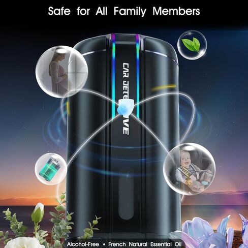 New Smart Car Air Fresheners,Atomization Fragrance,50ml Lasts 4 Months,5-Speed Adjustable Concentration,Starry Sky Projection,Auto ON/Off Car Freshener Long Lasting,Built-in Battery,Cologne in Saudi Arabia