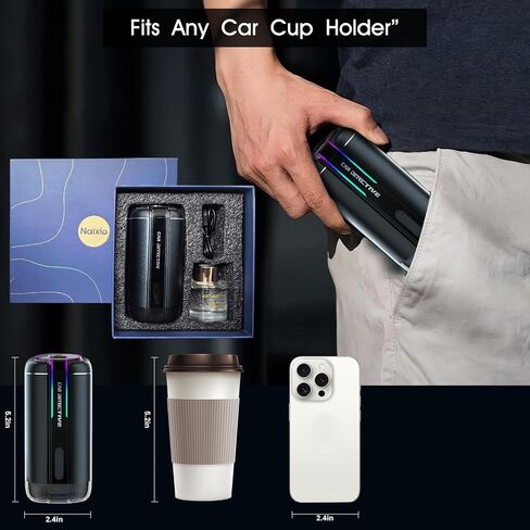 New Smart Car Air Fresheners,Atomization Fragrance,50ml Lasts 4 Months,5-Speed Adjustable Concentration,Starry Sky Projection,Auto ON/Off Car Freshener Long Lasting,Built-in Battery,Cologne in Saudi Arabia