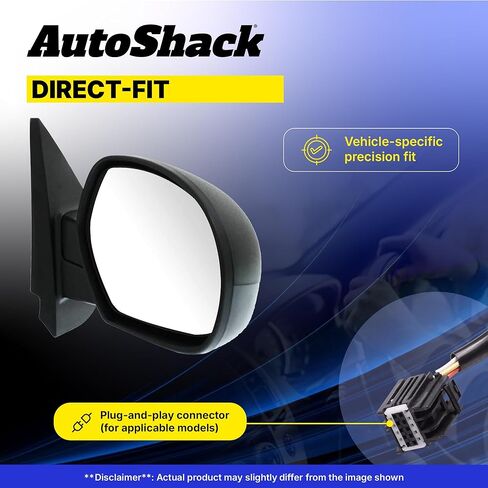 AutoShack Towing Mirror Power Heated Black | Replacement for 2007-2012 Ford F-150 | Driver Side | 1-PC in Saudi Arabia